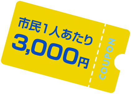 市民1人あたり3,000円分